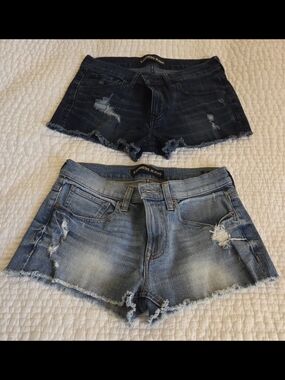 Express Women’s Distressed Denim Shorts - Light and Dark Wash Size 4